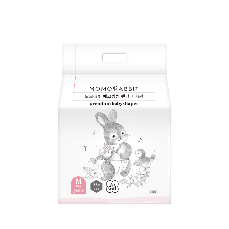 Bỉm - Tã quần Momo Rabbit size M 30 Miếng ( 5-9kg) bé gái